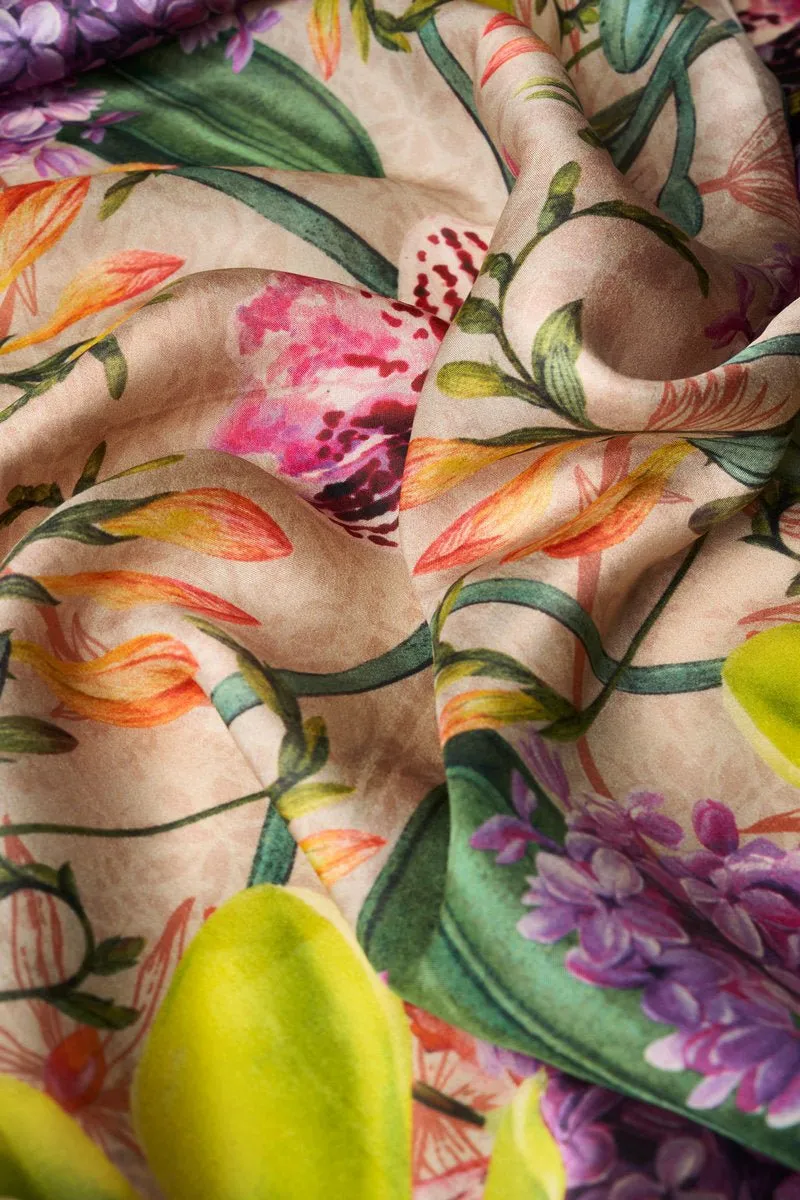 Powder 100% Silk Exotic Evening Scarf