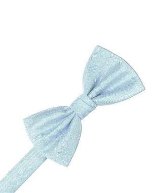 Powder Blue Herringbone Kids Bow Tie