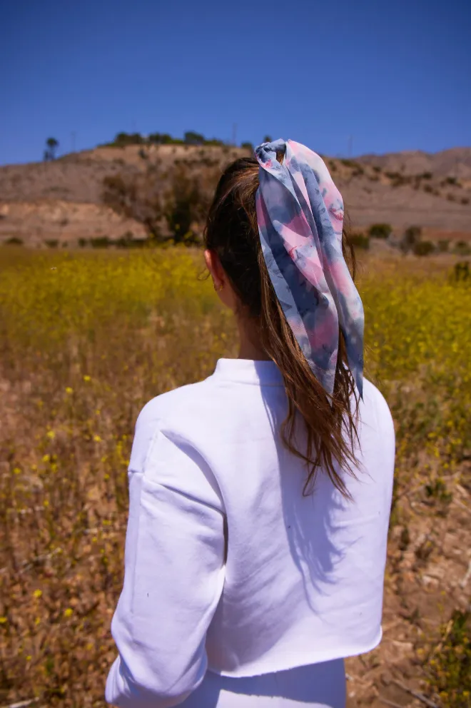 Purple Watercolor Scrunchie Scarf