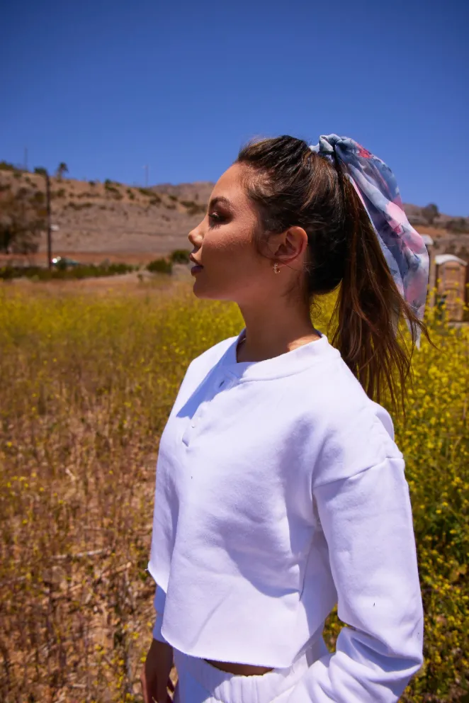 Purple Watercolor Scrunchie Scarf