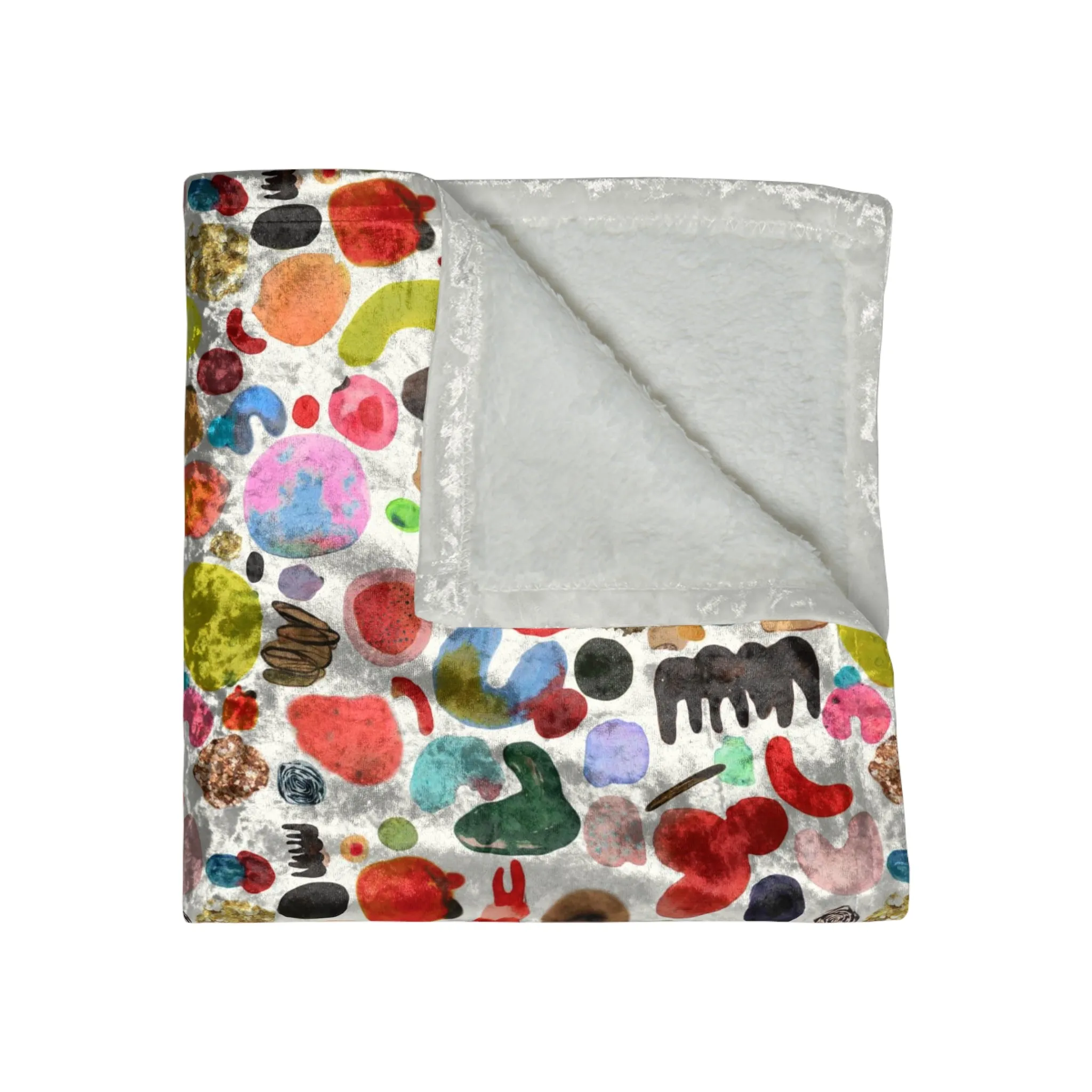 "Blob Party" Crushed Velvet Throw