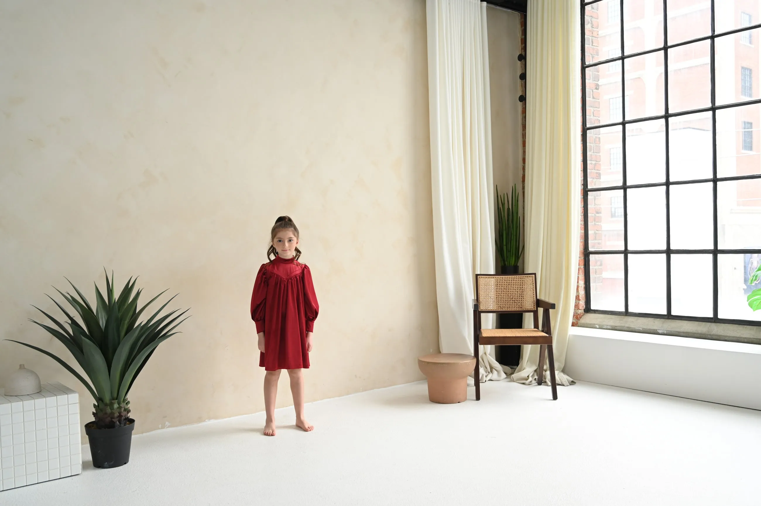 Rachel dress (ruby-red velvet)