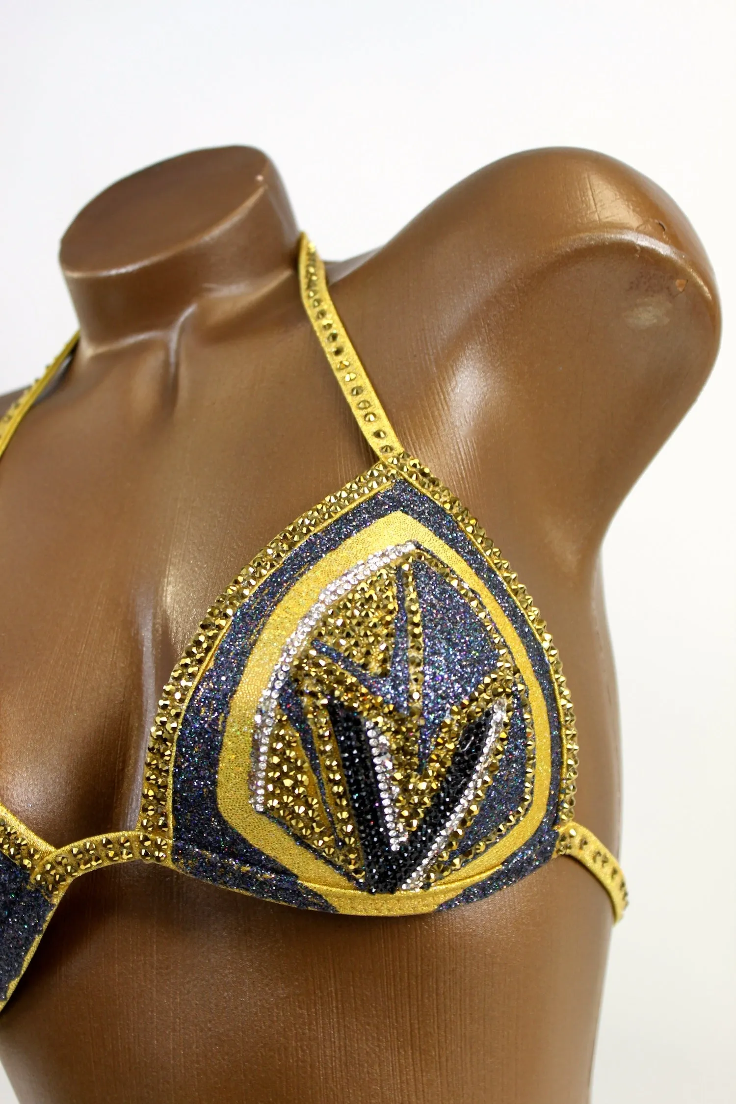 Ready Made Metallic Golden Knights Figure Competition Suit