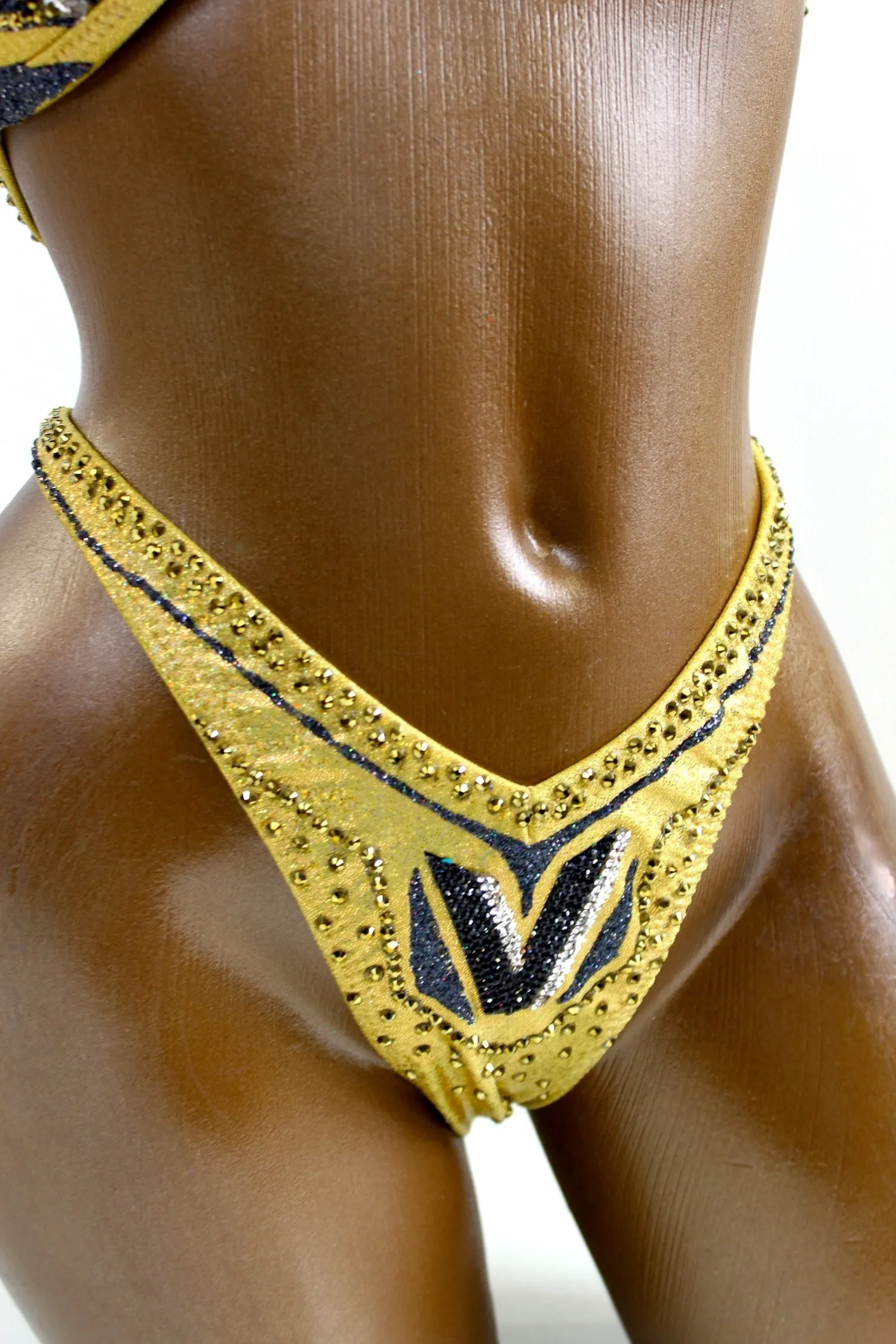 Ready Made Metallic Golden Knights Figure Competition Suit
