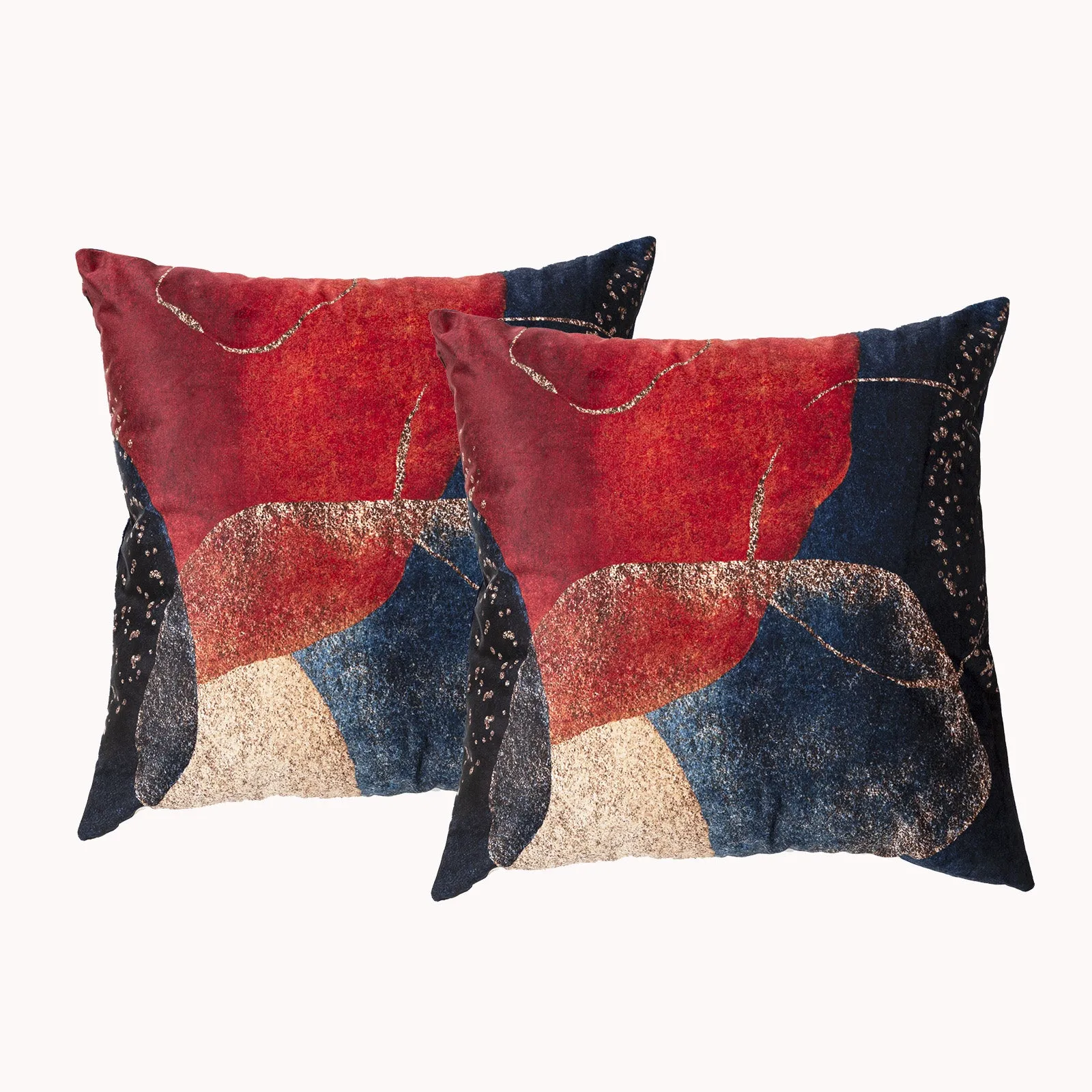 Renee Taylor Poly Velvet Printed Cushion filled 50 x 50 Cms  Canvas- Twin Pack