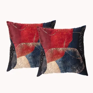 Renee Taylor Poly Velvet Printed Cushion filled 50 x 50 Cms  Canvas- Twin Pack