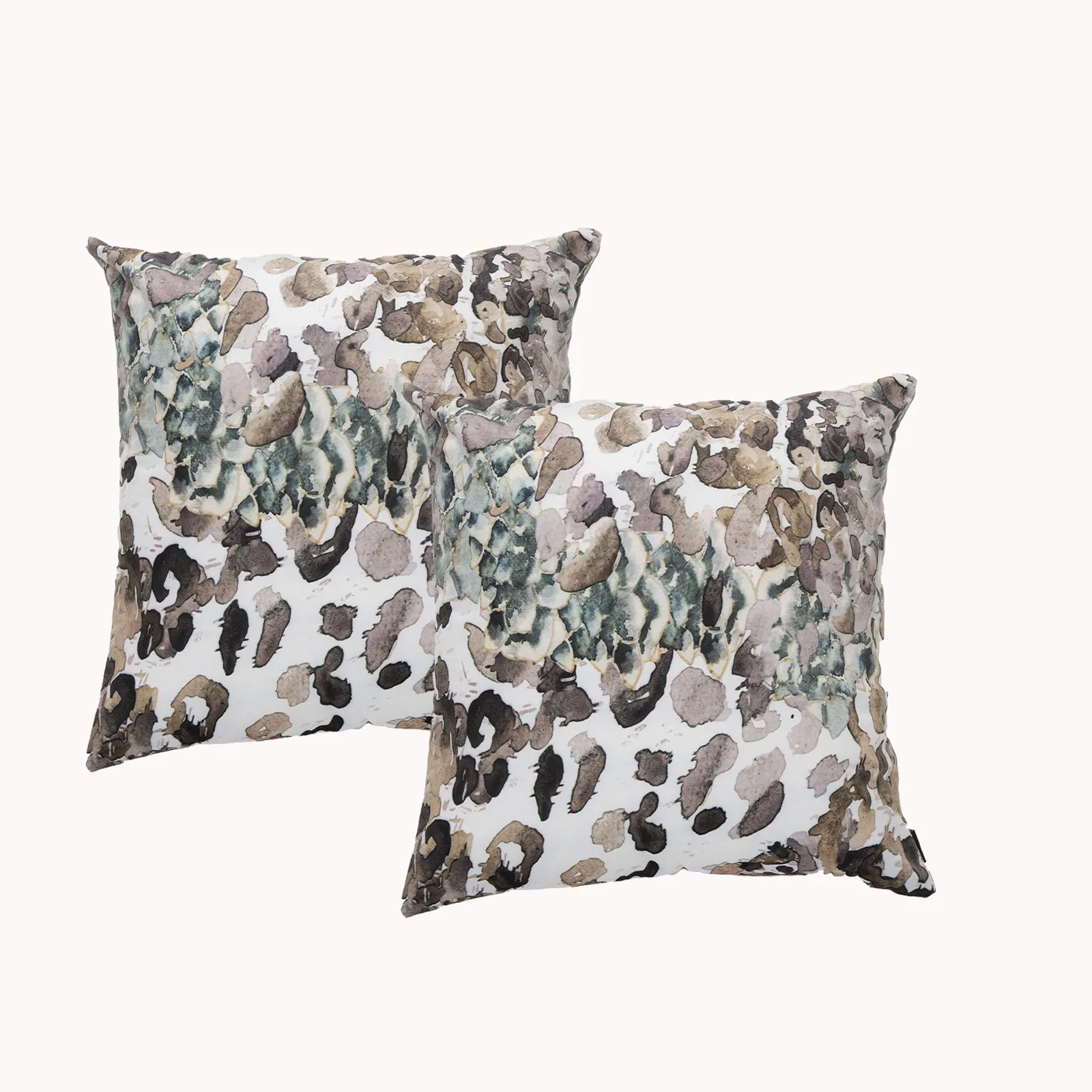 Renee Taylor Poly Velvet Printed Cushion filled 50 x 50 Cms  Leopard - Twin Pack