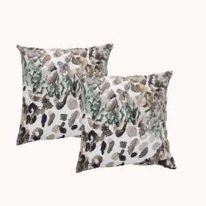 Renee Taylor Poly Velvet Printed Cushion filled 50 x 50 Cms  Leopard - Twin Pack
