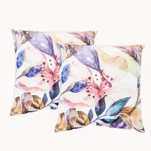 Renee Taylor Poly Velvet Printed Cushion filled 50 x 50 Cms  Panama Blush- Twin Pack