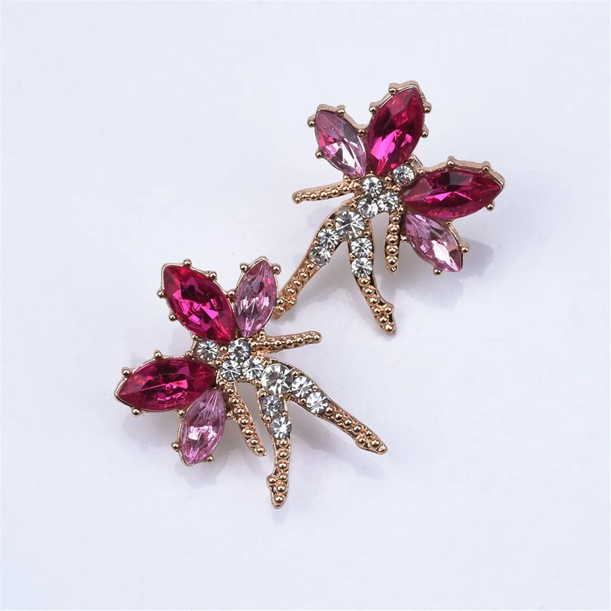Rose Crystal & Cubic Zirconia Fairy Stud Earrings