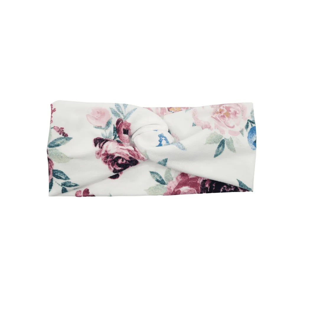 Rose Flower Twist Knot Headband