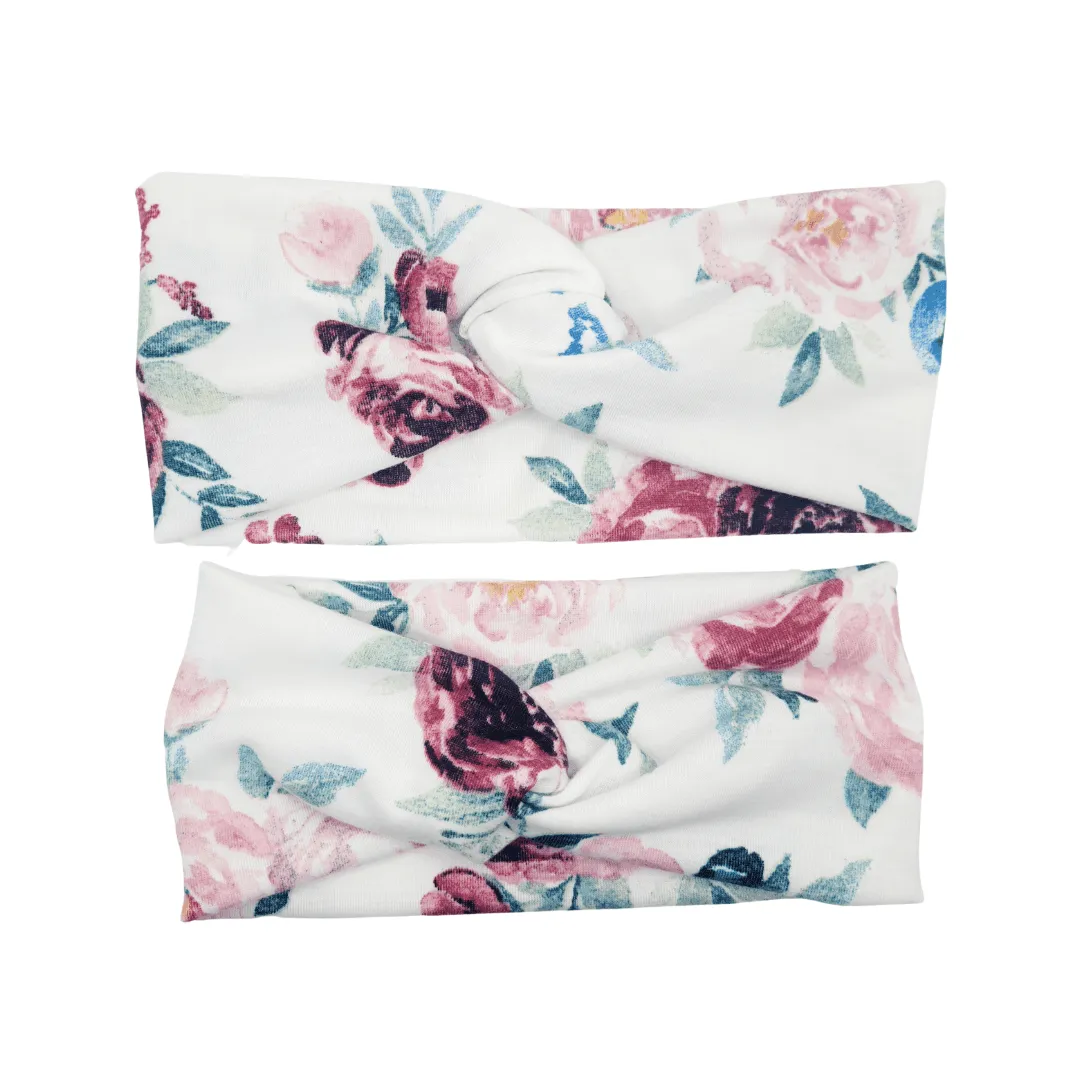 Rose Flower Twist Knot Headband