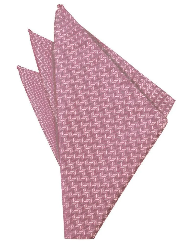 Rose Herringbone Pocket Square