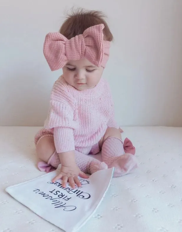 Satin Bow Socks | Light Pink