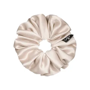 Satin Medium Beige Scrunchie