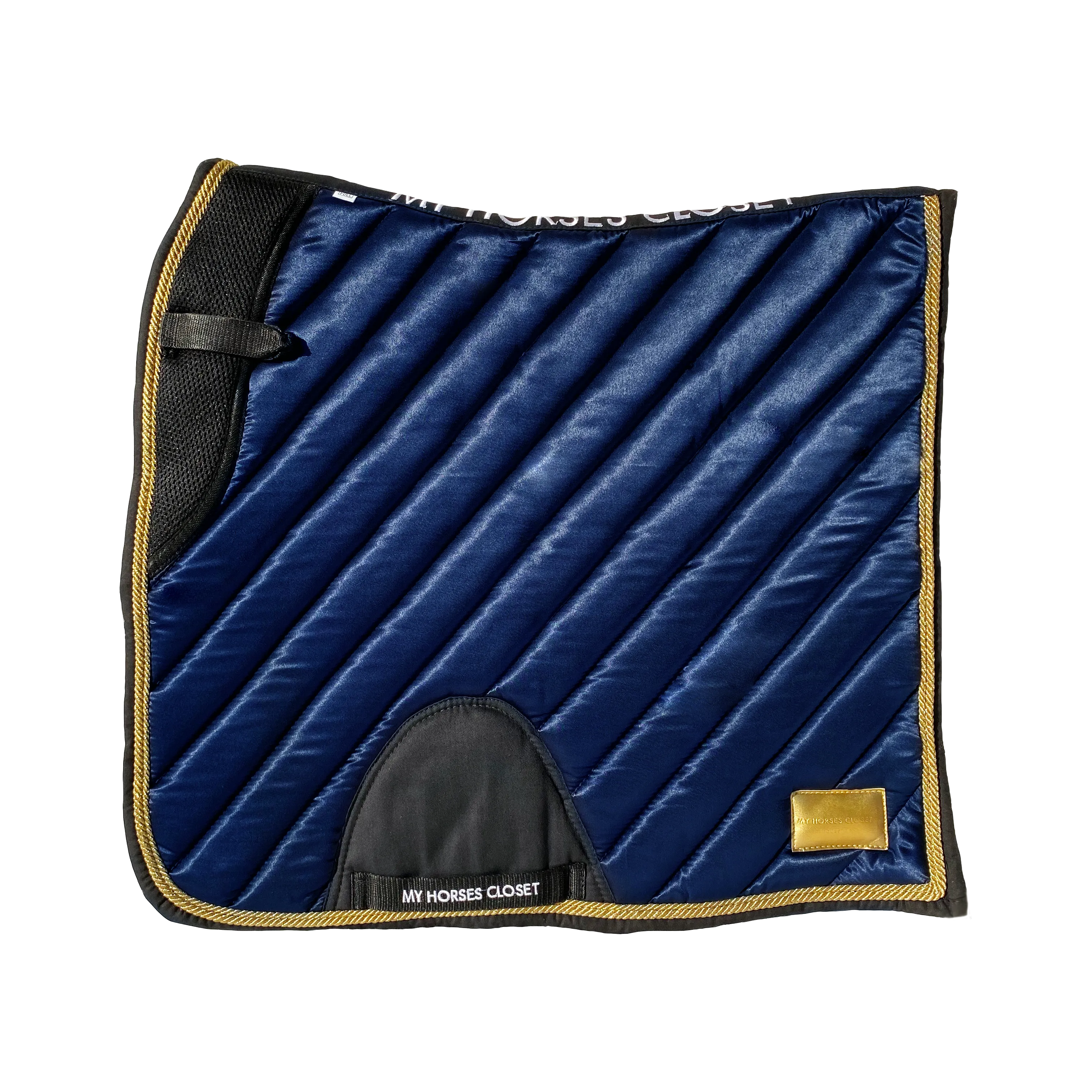 Satin Mesh Dressage Saddle Pad Amboise Midnight Blue
