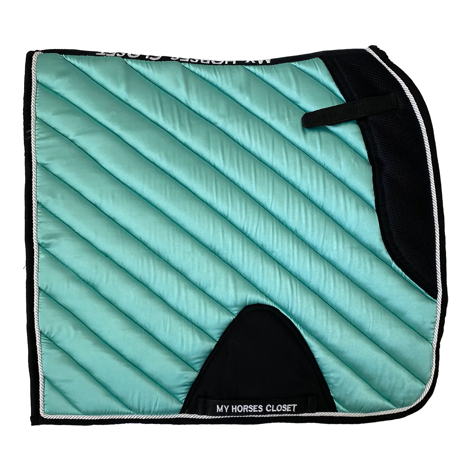 Satin Mesh Dressage Saddle Pad Amboise Seafoam Aqua Blue Mint