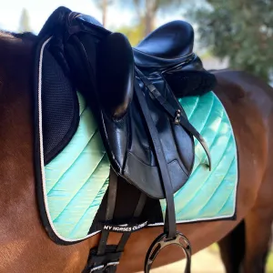 Satin Mesh Dressage Saddle Pad Amboise Seafoam Aqua Blue Mint