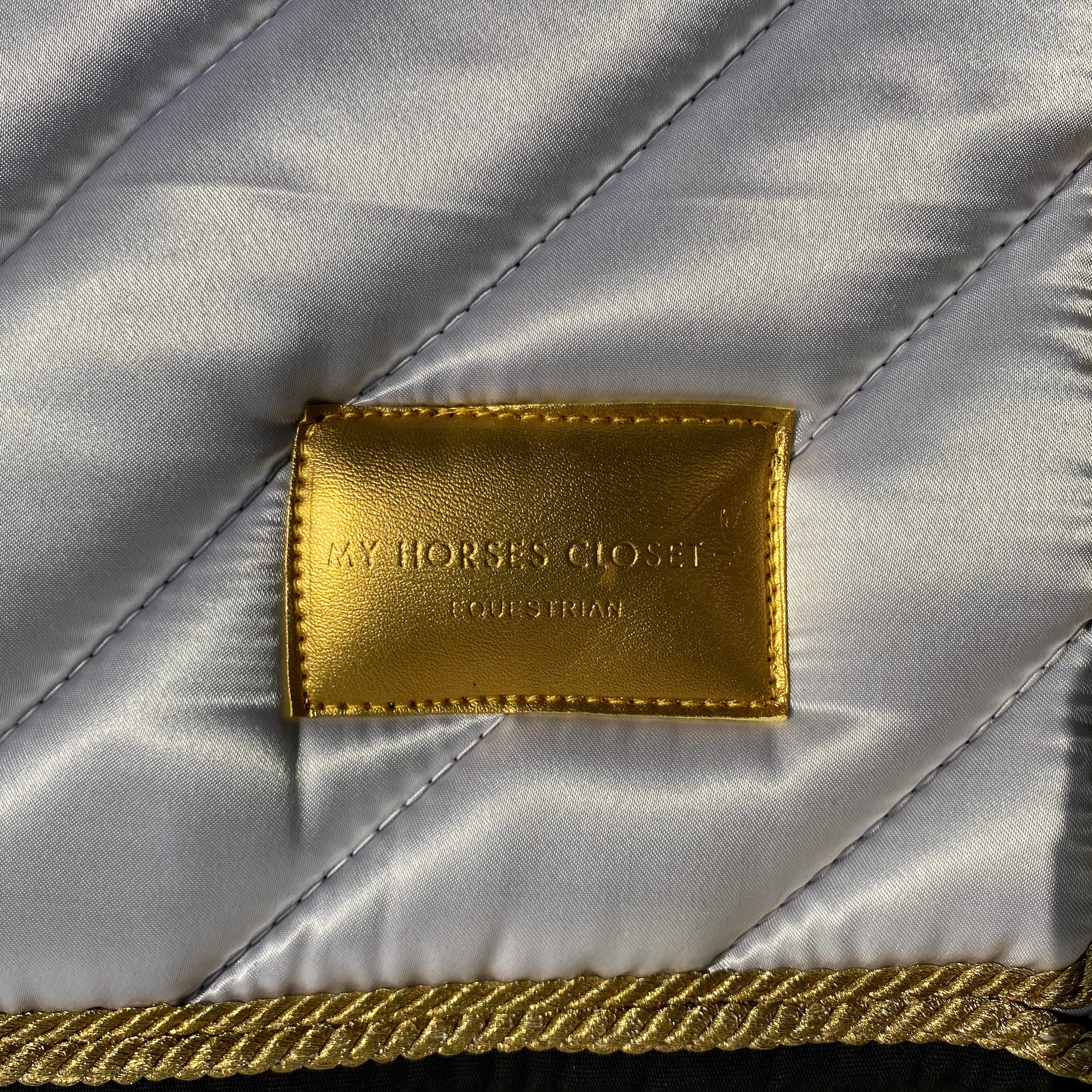 Satin Mesh Dressage Saddle Pad Amboise White Show
