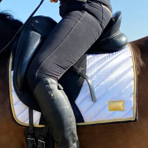 Satin Mesh Dressage Saddle Pad Amboise White Show