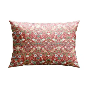 Satin Pillow Case - Strawberry Thief Red