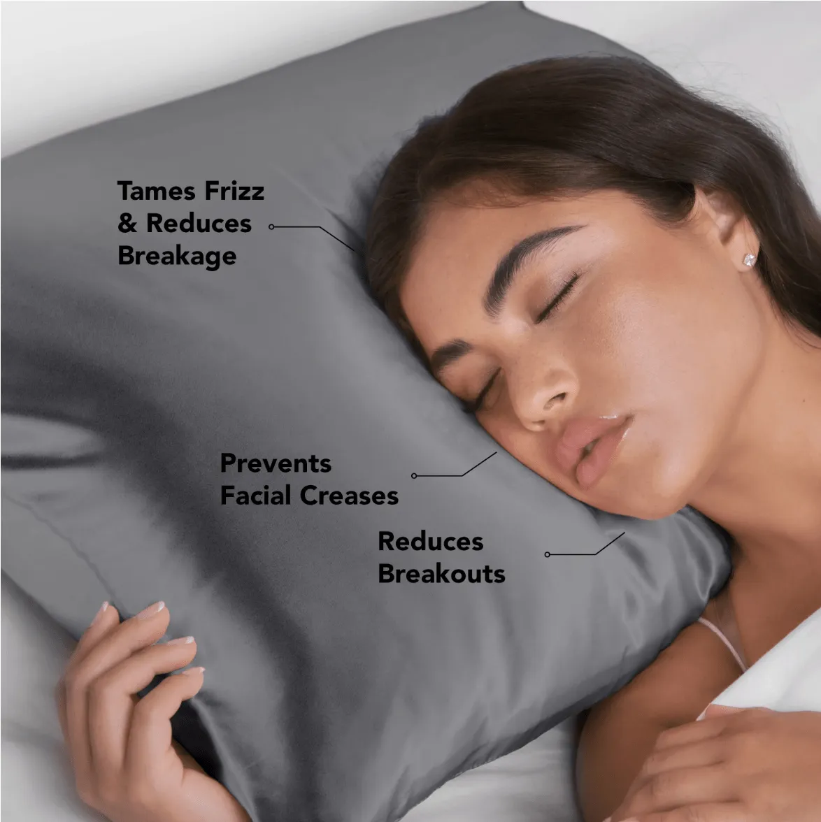 Satin Pillowcase - Charcoal