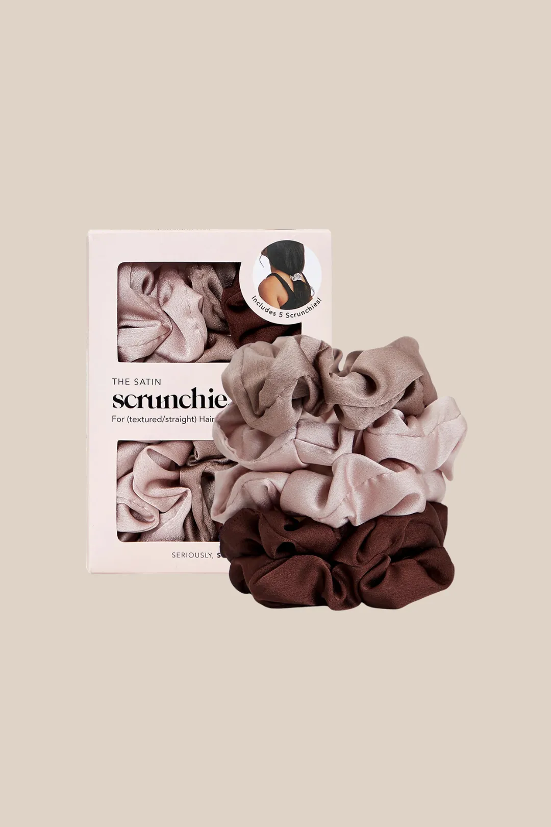 SATIN SLEEP SCRUNCHIE SET - 5PC