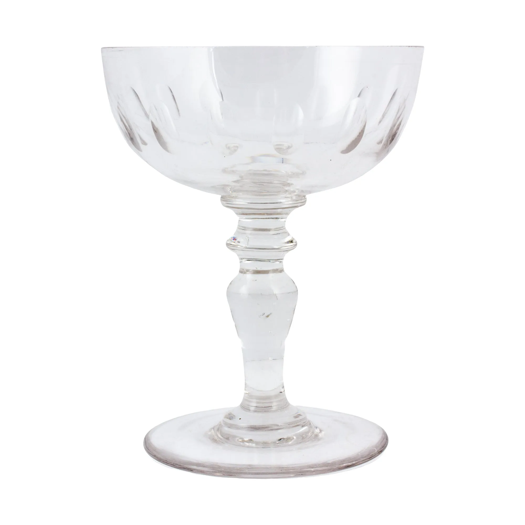 Set of 7 Antique French Crystal Champagne Coupes