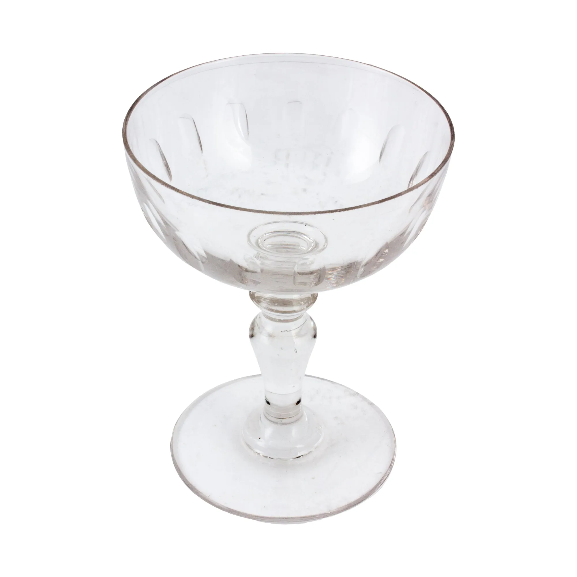 Set of 7 Antique French Crystal Champagne Coupes