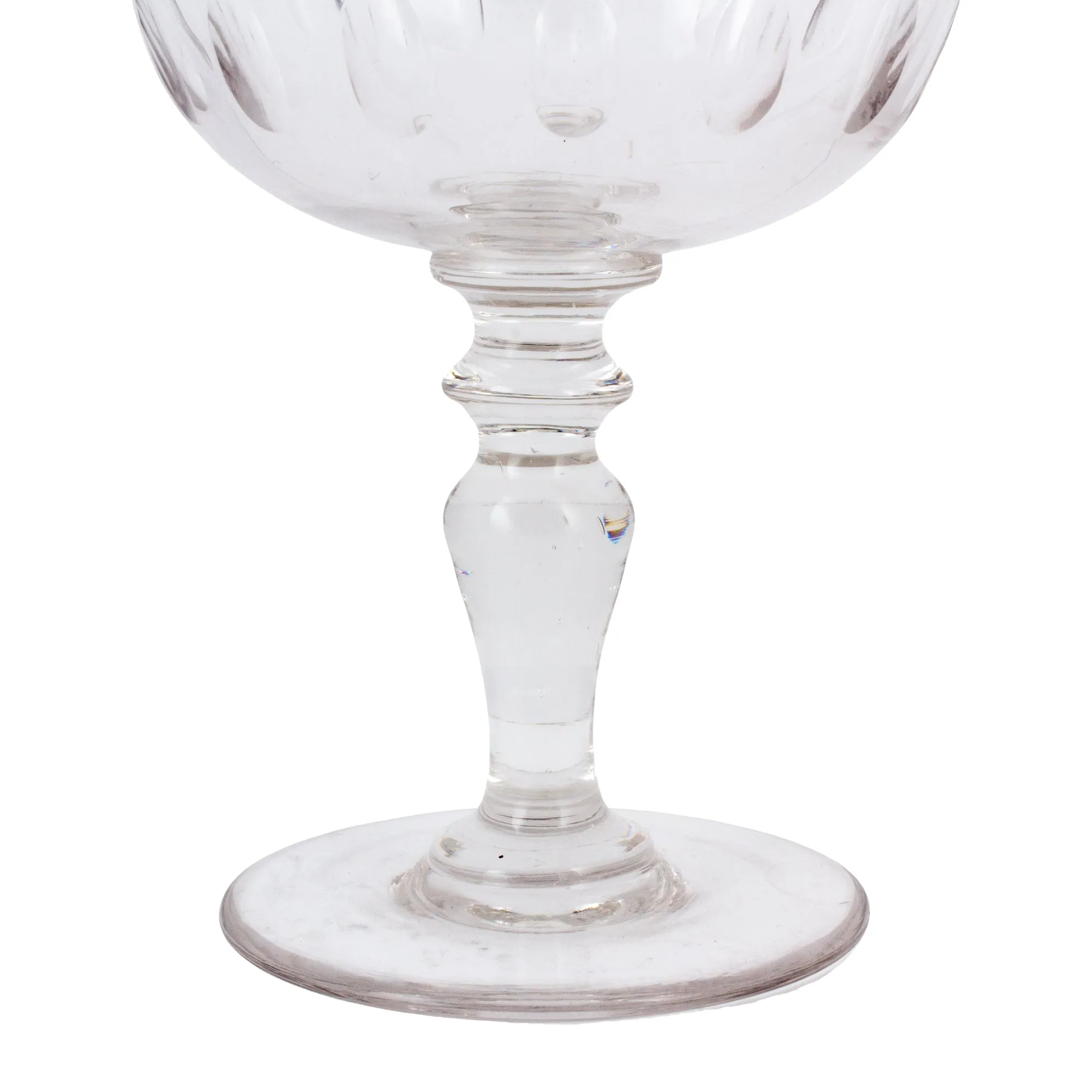 Set of 7 Antique French Crystal Champagne Coupes