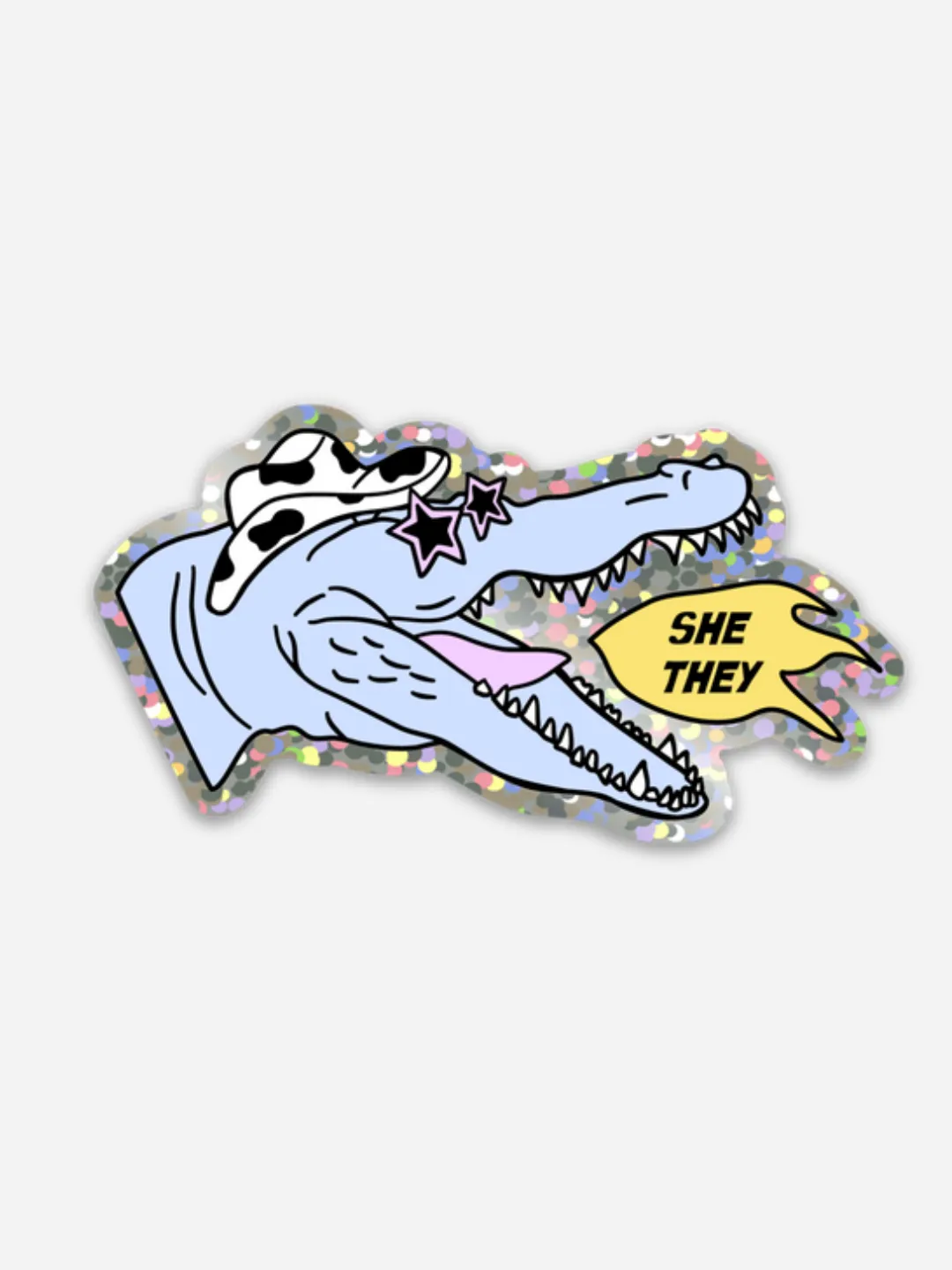 She/They Glitter Sticker