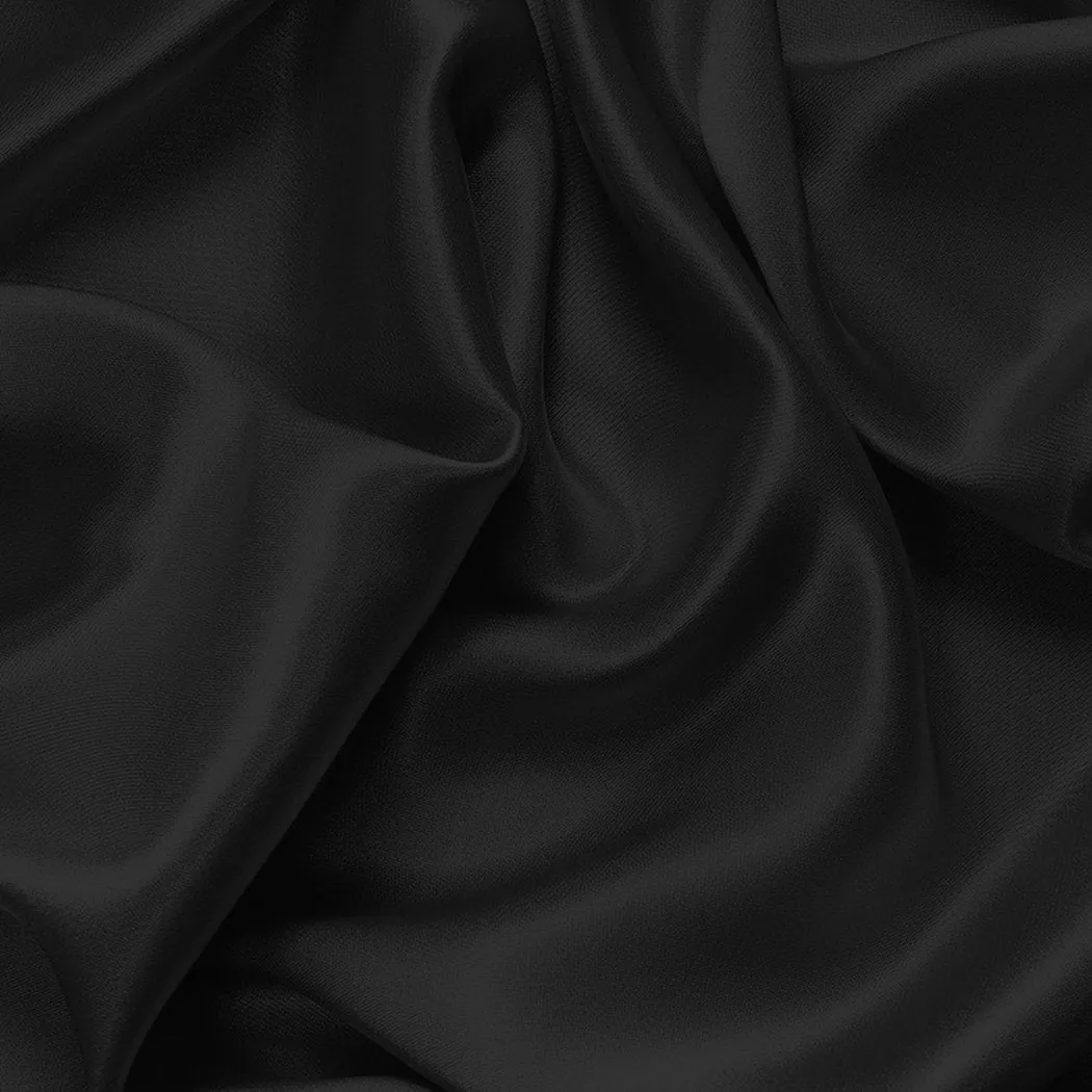Silk Satin Quilt Duvet Cover Set in King Size in Black Colour