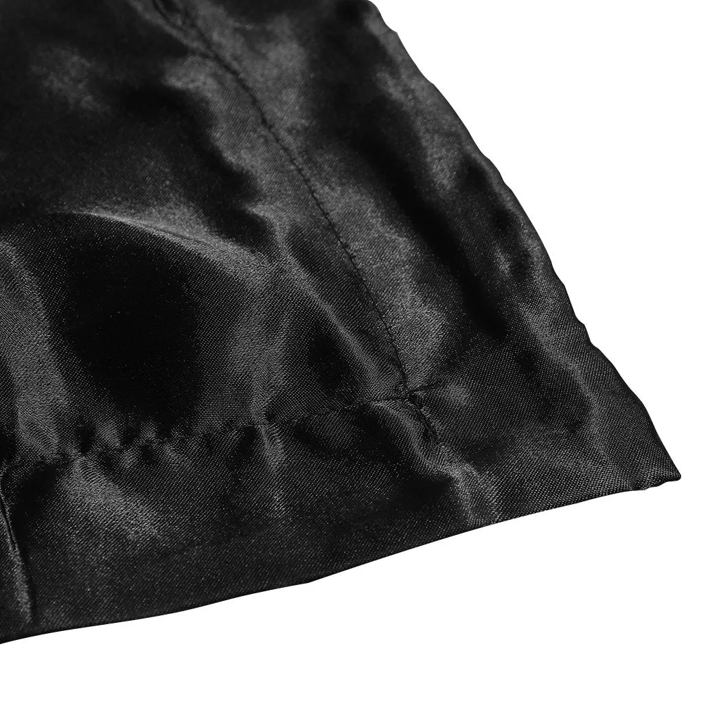 Silk Satin Quilt Duvet Cover Set in King Size in Black Colour