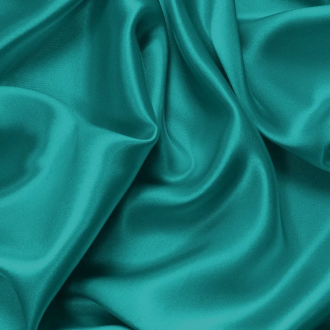 Silk Satin Quilt Duvet Cover Set in King Size in Teal Colour