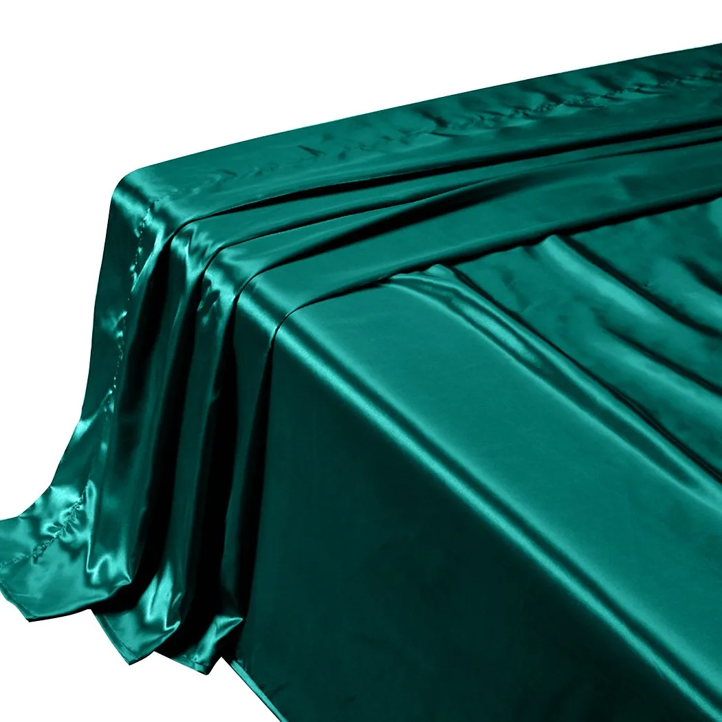 Silk Satin Quilt Duvet Cover Set in King Size in Teal Colour