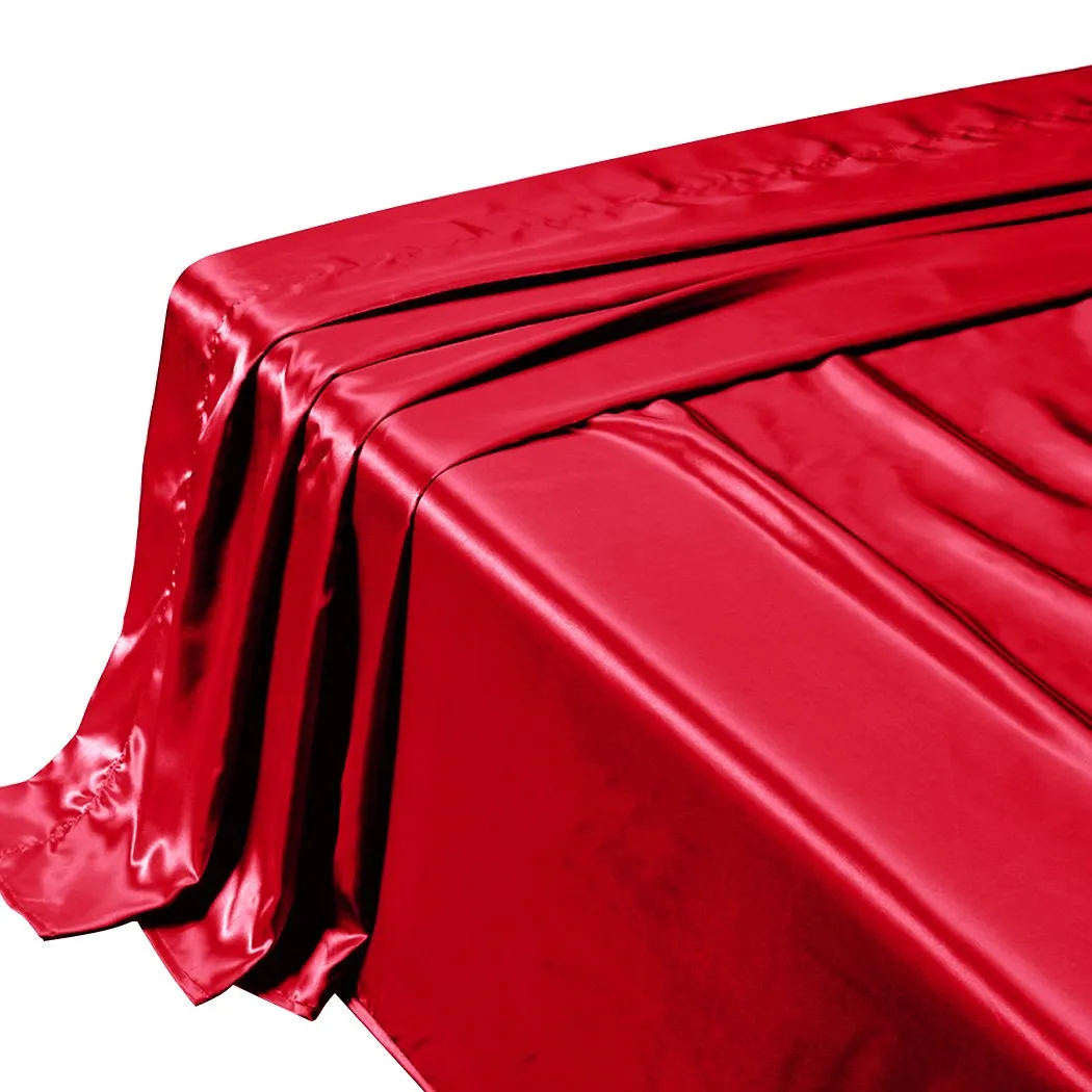 Silk Satin Quilt Duvet Cover Set in Queen Size in Burgundy Colour