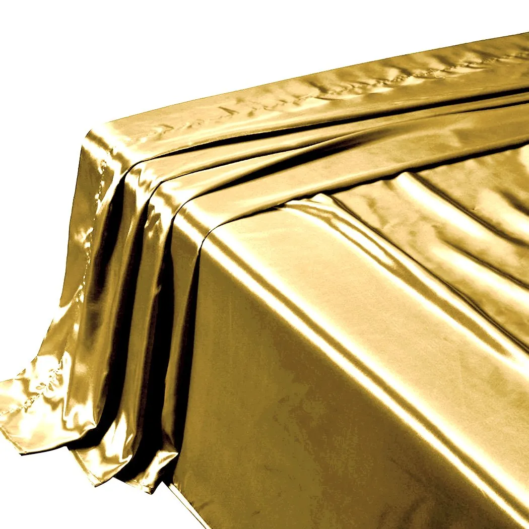 Silk Satin Quilt Duvet Cover Set in Queen Size in Champagne Colour