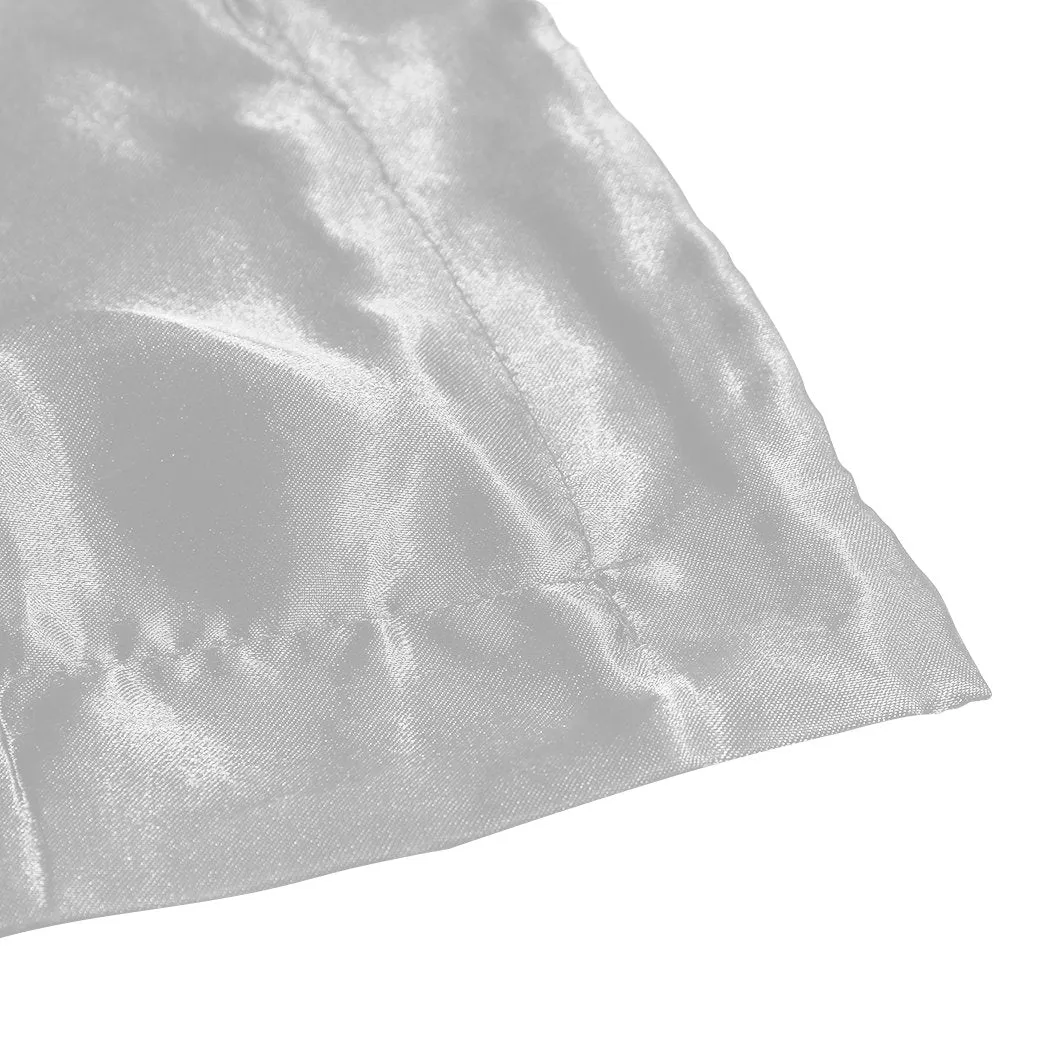 Silk Satin Quilt Duvet Cover Set in Single Size in Silver Colour