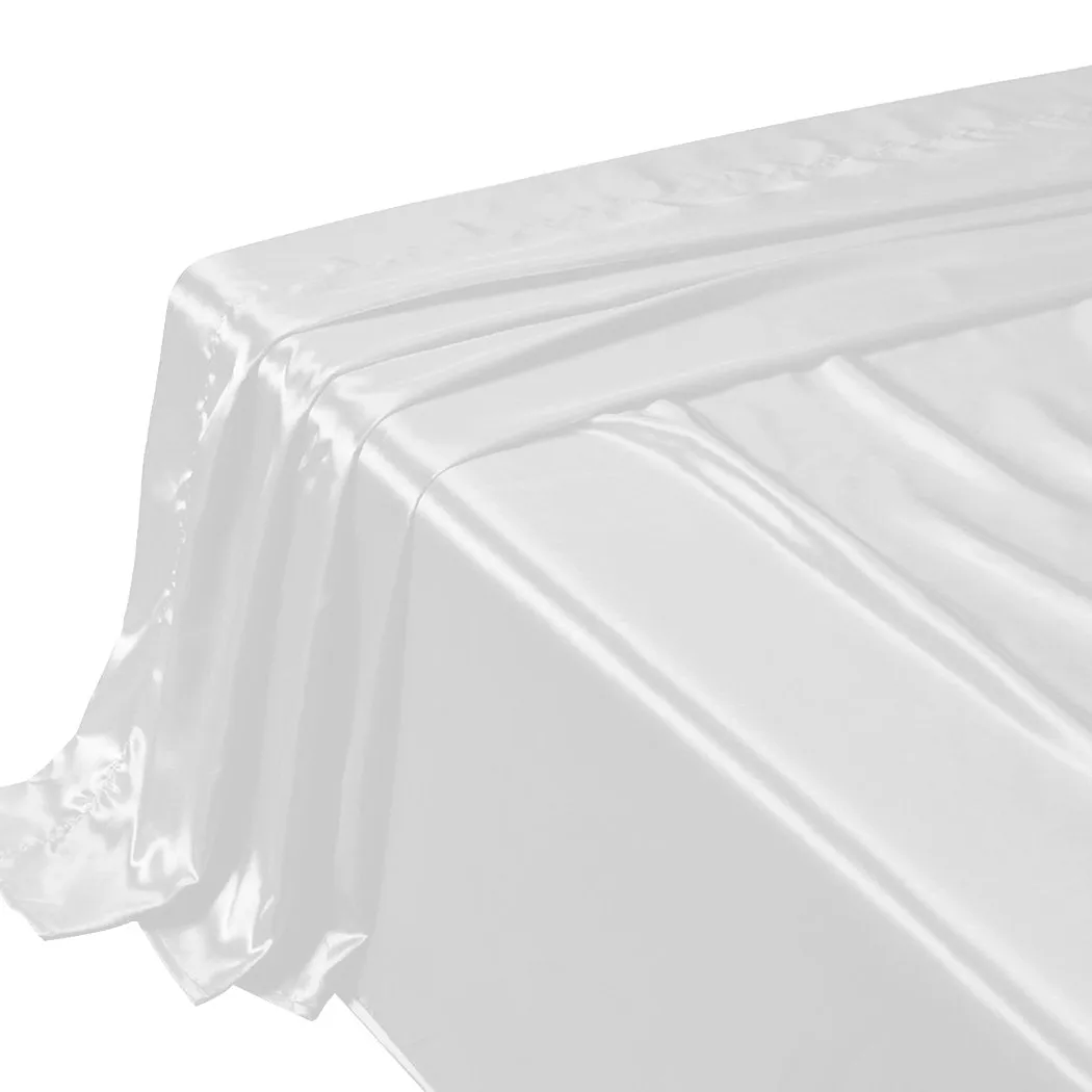 Silk Satin Quilt Duvet Cover Set in Single Size in Silver Colour