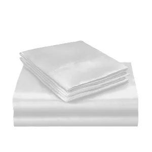 Silk Satin Quilt Duvet Cover Set in Single Size in Silver Colour