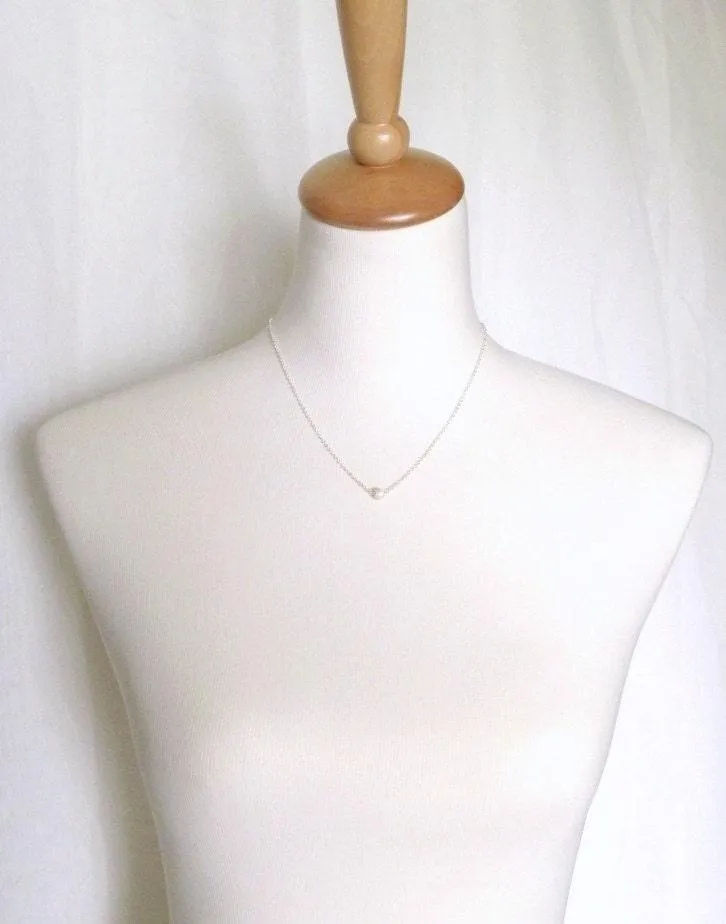 Silver Ball Necklace, simple silver necklace, rough texture bead, star dust ball, glitter bead, sparkle bead, ball charm, silver glitter
