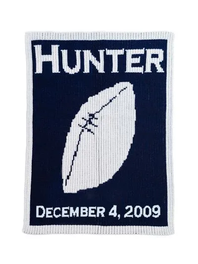 SINGLE FOOTBALL & NAME BLANKET