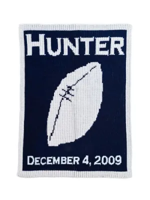 SINGLE FOOTBALL & NAME BLANKET