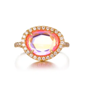 Skye Ring - Pink Dichroic Glass