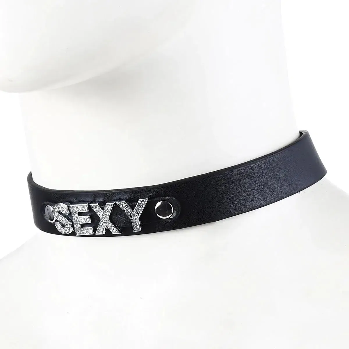 Smart Moves - Collar met Strass Letters SEXY - Zwart