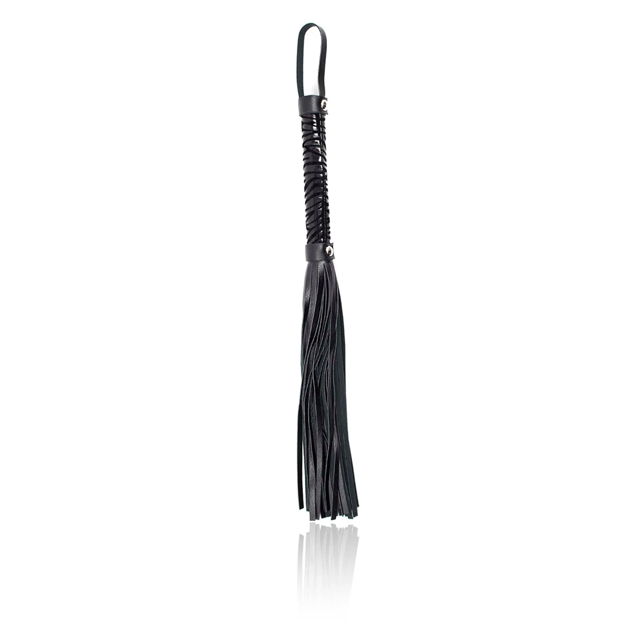 Smart Moves - Flogger - Handvat met Panterprint - 39 cm - Zwart