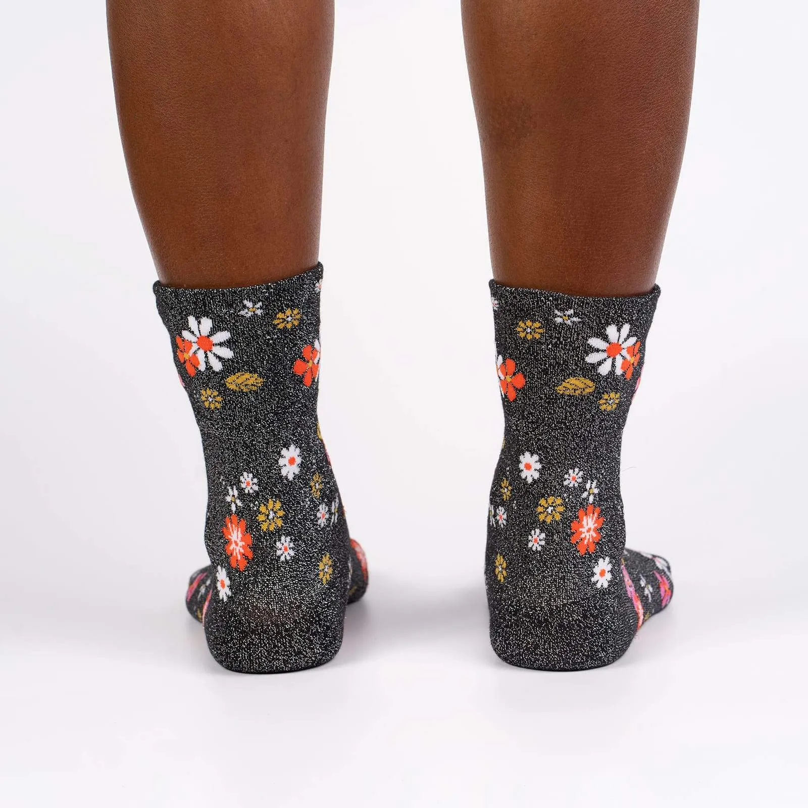 Sock It To Me Flower Power - Turn Cuff Crew
