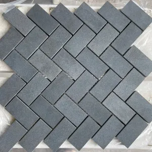 SOLID LAVA GREY Herringbone Honed Mosaic - Havai'iano