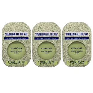 Sparkling All The Way Hydrating White Willow Bark Glitter Peel Off Mask - 3 ct