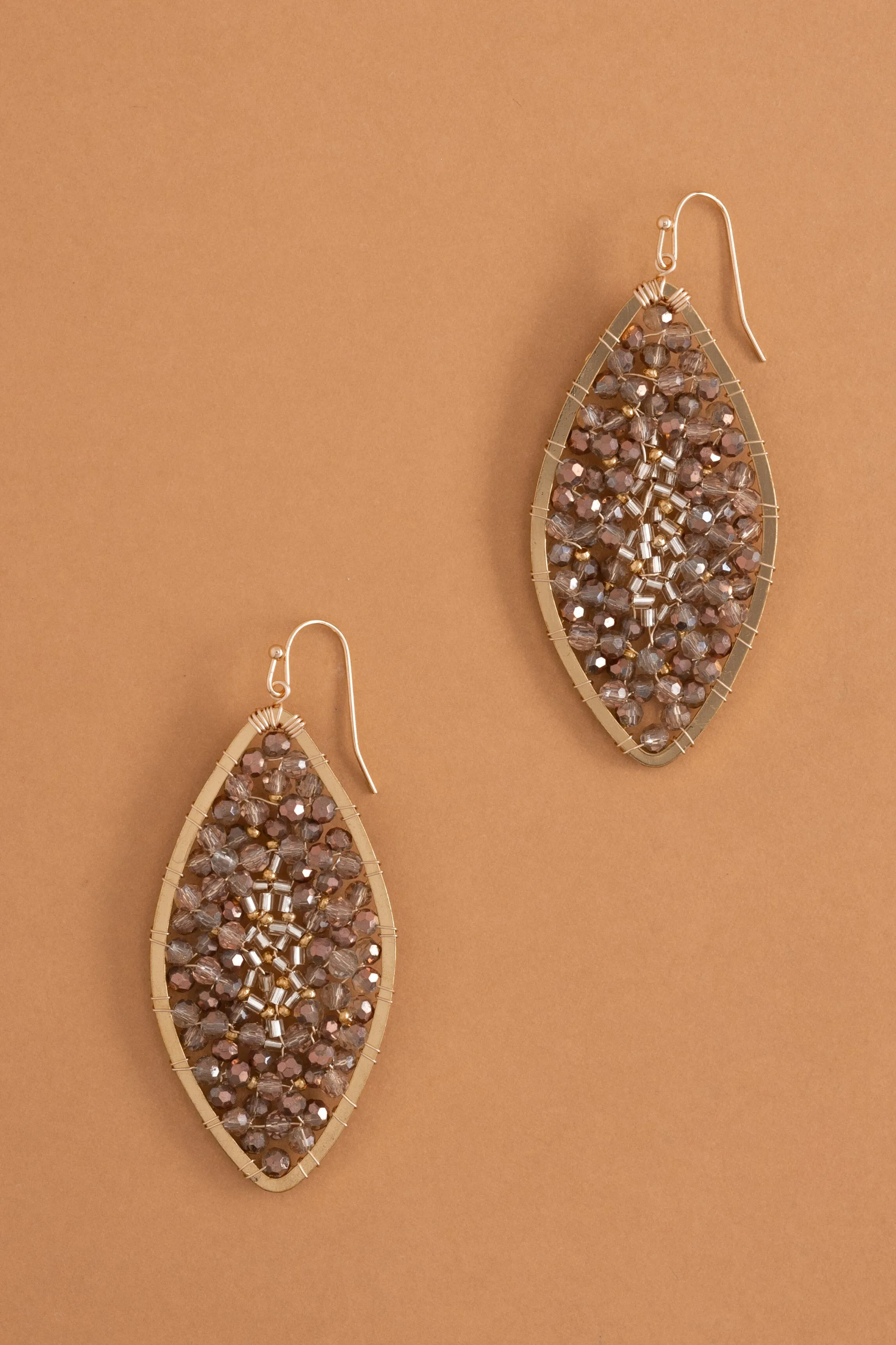 Sparkling Copper Crystal Earrings